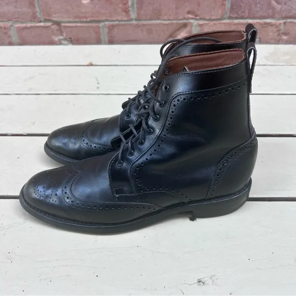 Allen Edmonds Dalton Wingtip Oxford Dress Boot Black Mens Size 9 B 1115 Dainite